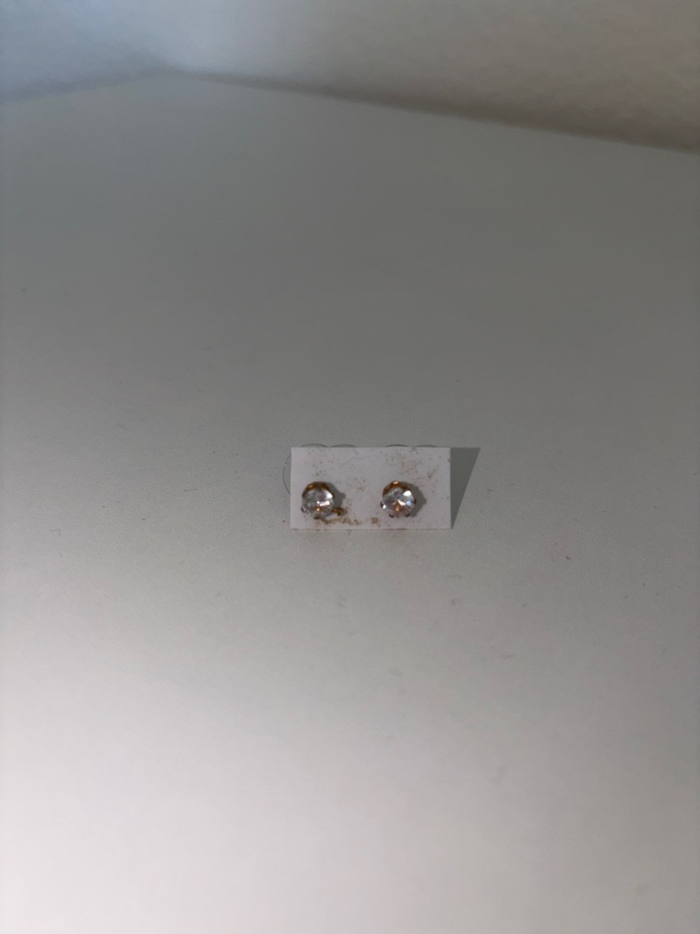 Delicate Gold and Clear Crystal Stud Earrings